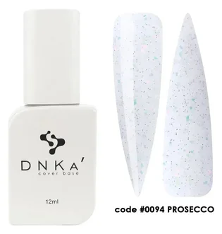 Камуфлююча база для нігтів з поталлю DNKa' Cover Rubber Base French #0094 Prosecco, 12 мл