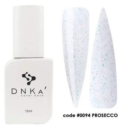 Камуфлююча база для нігтів з поталлю DNKa' Cover Rubber Base French #0094 Prosecco, 12 мл