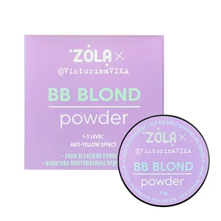 Освітлювальна фіолетова пудра для брів ZOLA BB, Blond Powder, 10 г