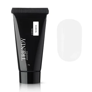 Акригель для нарощування нігтів Trendy Nails, White, HEMA/TPO free, 30 г