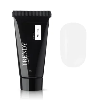 Акригель для нарощування нігтів Trendy Nails, White, HEMA/TPO free, 30 г
