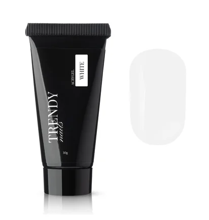 Акригель для нарощування нігтів Trendy Nails, White, HEMA/TPO free, 30 г