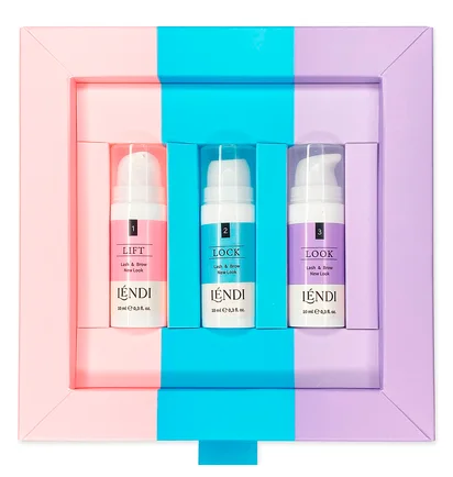 Набір засобів для ламінування вій та брів Lendi Lash&Brow New Look, 3×10 мл