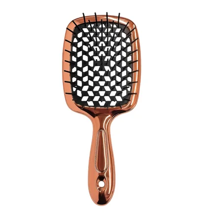 Гребінець для волосся Hollow Comb, чорна середина, ручка рожеве золото