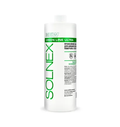 Засіб для швидкої дезінфекції поверхонь та інструментів Solnex, Green Line Ultra, 1000 мл