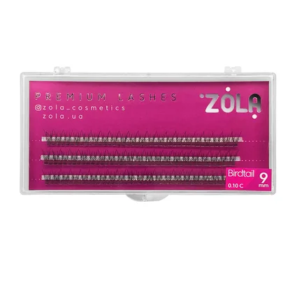 Cluster Lashes ZOLA Birdtail, curl C, thickness 0.10, length 9 mm