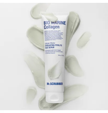 Відлущуючий перлітовий скраб для обличчя Mr.Scrubber Bio Marine Collagen, з колагеном та клітинною водою, 100 г