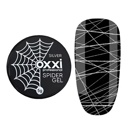 Гель-фарба Oxxi Spider Gel, срібло, 5 мл