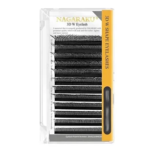 Rzęsy Nagaraku Mix 3D kształt W, Dark Brown, skręt D, grubość 0.07, długość 8-15 mm, 16 linii