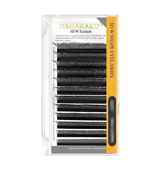 Rzęsy Nagaraku Mix 3D kształt W, Dark Brown, skręt D, grubość 0.07, długość 8-15 mm, 16 linii