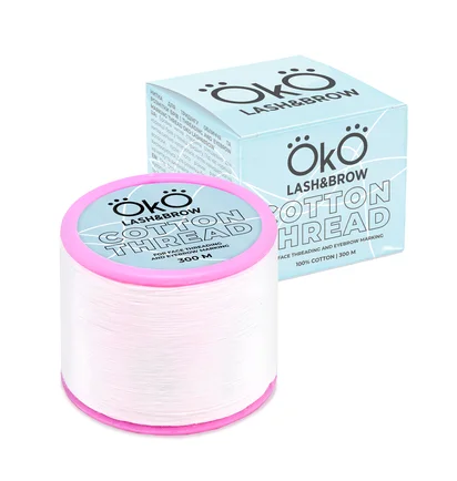 Нитка для тридингу та розмітки брів OKO Lash&Brow Cotton Thread, 300 м