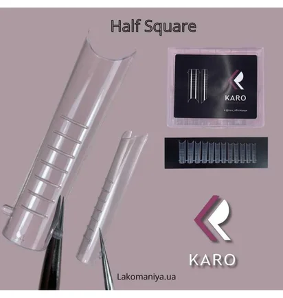 Набір верхніх форм для нарощування Karo Half Square, 120 шт