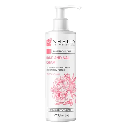 Krem do rąk i paznokci Shelly, z kolagenem, elastyną i ekstraktem z piwonii, 250 ml