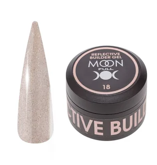 Гель для нарощування нігтів Moon Full Reflective Builder Gel, світловідбивний із шиммером #18, 30 мл