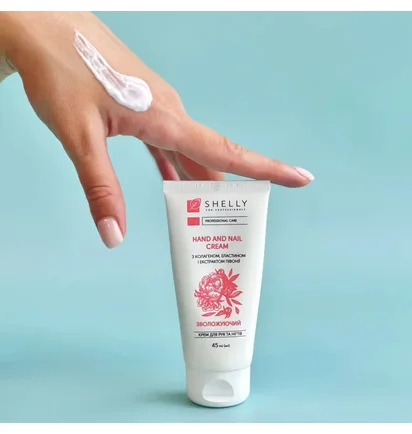 Hand and Nail Cream Shelly, with collagen, elastin and peony extract, 45 ml