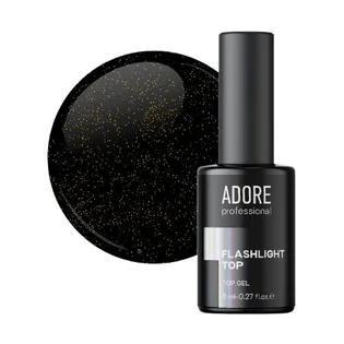 Топ для нігтів світловідбиваючий без липкого шару Adore Professional Flashlight Top №02 Gold, UV-фільтр, 8 мл
