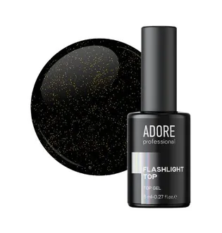 Reflective nail top without sticky layer Adore Professional Flashlight Top №02 Gold, UV filter, 8 ml