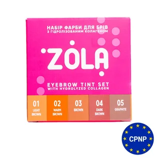 Набір фарби для брів ZOLA, з колагеном, Eyebrow Tint with Collagen, 5×5 мл, саше