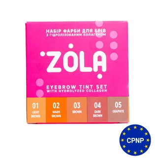 Набір фарби для брів ZOLA, з колагеном, Eyebrow Tint with Collagen, 5×5 мл, саше