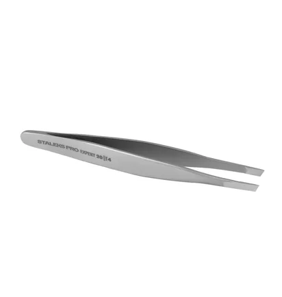 Пінцет для брів Staleks Expert 20 Type 4, з вузькими скошеними кромками