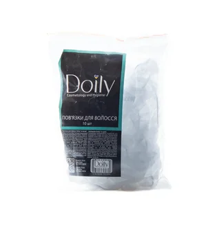 Пов'язка для волосся Doily, зі спанбонду, біла, 10 шт
