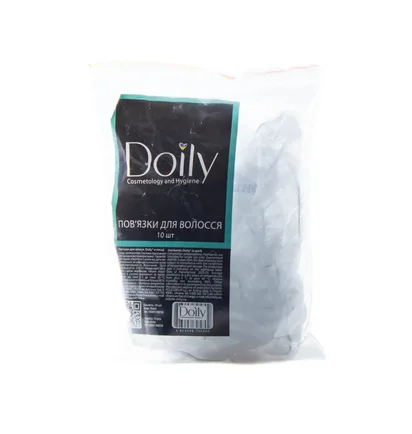 Пов'язка для волосся Doily, зі спанбонду, біла, 10 шт