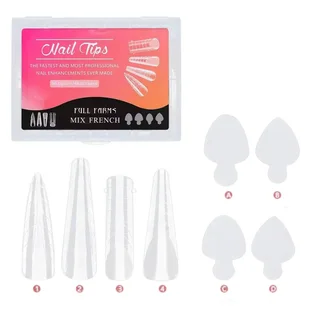 Dual Nail Forms Set, with silicone molds, 144 pcs