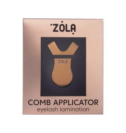 Аппликатор-гребень ZOLA, металлический, для ламинирования ресниц, золотистый