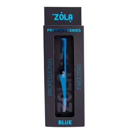 Скошенный пинцет для бровей ZOLA премиум, Blue