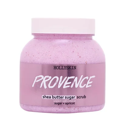 Цукровий скраб для тіла HollySkin Provence з маслом ши та перлітом, 300 мл