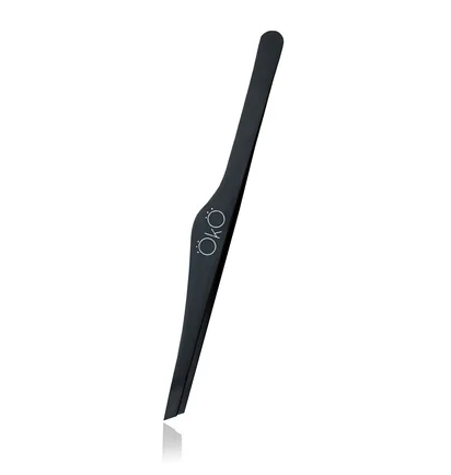 Tweezers OKO Lash&Brow magnetic, angled (Hand-Sharpened)