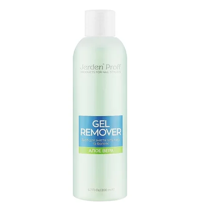 Засіб для зняття гель-лаку Jerden Proff Gel Remover, Aloe (Алоє), 200 мл