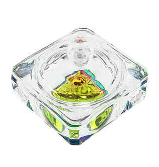 Скляний стаканчик-хамелеон, з кришкою, квадратний