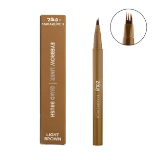 Liner do brwi ZOLA x Makarevich, z pędzelkiem quadro, Light Brown