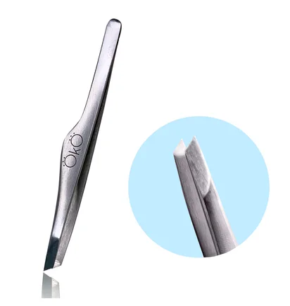 Tweezers eyebrow OKO Lash&Brow beveled (manual sharpening)