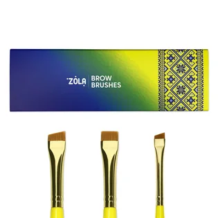 Набір пензлів для фарбування брів ZOLA Brow Brushes Ukrainian Edition