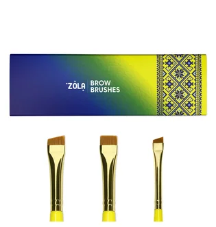 Набір пензлів для фарбування брів ZOLA Brow Brushes Ukrainian Edition