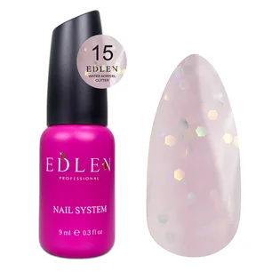 Акрил-гель для нігтів Edlen Water Acrygel Glitter #15, 9 мл