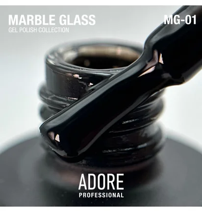 Гель-лак для вітражного покриття нігтів Adore Professional Marble Glass MG-01 Onyx, 8 мл