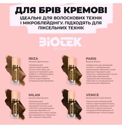 Кремовий неорганічний пігмент для брів Biotek Ibiza, 7 мл