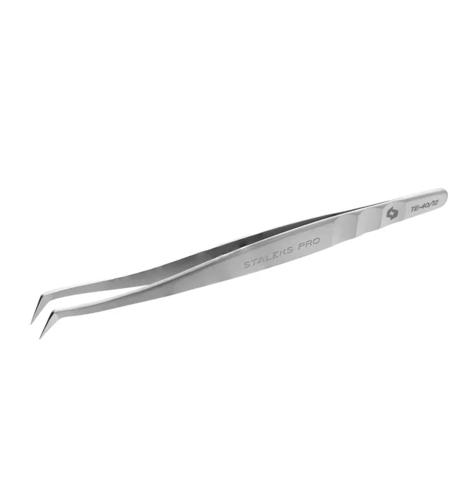 Пинцет для ресниц Staleks Expert 40 Type 12, сапожок, 65°