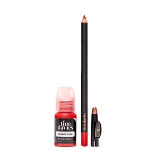 Пігмент для татуажу губ Perma Blend x Tina Davies з олівцем, Orange Coral, 15 мл
