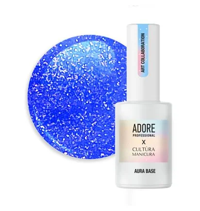 База-хамелеон з шиммером для нігтів Adore Professional Aura Base №09, синя індиго, 8 мл