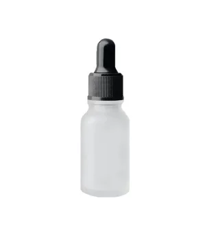 Glass Bottle, matte, with black dropper, 15 ml
