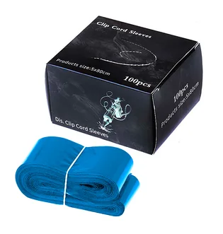 Бар'єрний захист для кліп-корду Clip Cord Sleeves, синій, 80×5 см, 100 шт