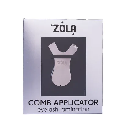 Aplikator-grzebyk ZOLA, metalowy, do laminacji rzęs, srebrny