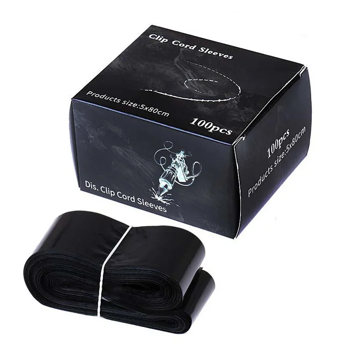 Бар'єрний захист для кліп-корду Clip Cord Sleeves, чорний, 80×5 см, 100 шт