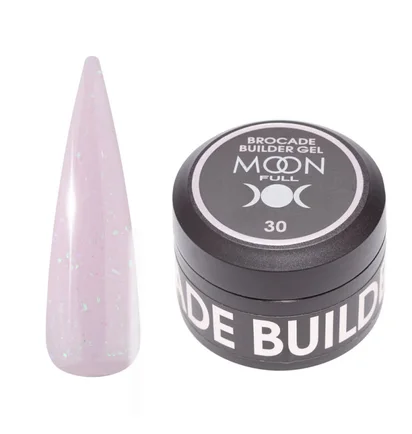 Nail Extension Gel Moon Full Brocade Builder, with foil #30, 30 ml