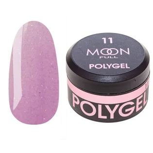 Полігель Moon Full для нарощування нігтів Poly Gel #11, легкий рожевий із шиммером, 15 мл