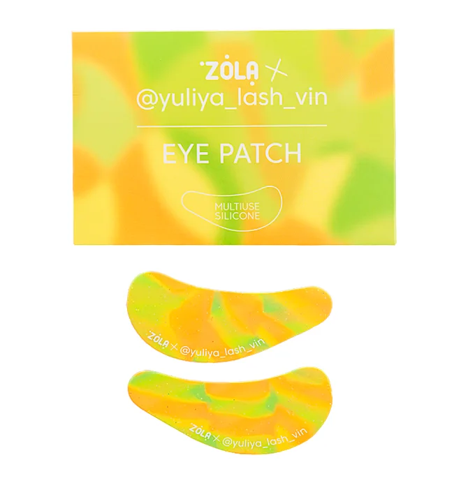 Силиконовые патчи ZOLA x Yuliya Lash Vin, зелено-оранжевые, 1 пара